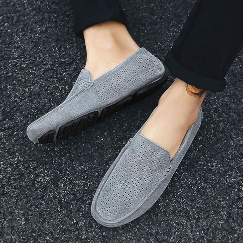 Santimon Mens Fashion Casual Boat Shoes Breathable Suede Slip on Driving Shoes in Kuwait