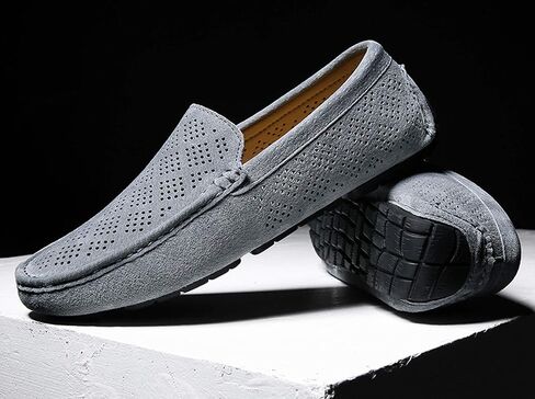 Santimon Mens Fashion Casual Boat Shoes Breathable Suede Slip on Driving Shoes in Kuwait