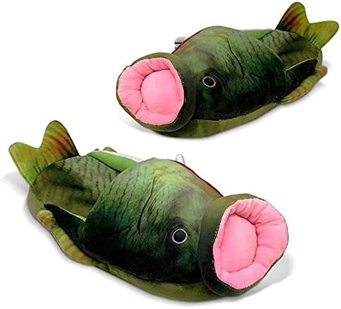 Plush Bass Slippers- Unisex Indoor Shoe, with No Slip Design. Warm and Comfortable Fit for Men, Women & Kids Funny Gift in Saudi Arabia