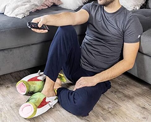 Plush Bass Slippers- Unisex Indoor Shoe, with No Slip Design. Warm and Comfortable Fit for Men, Women & Kids Funny Gift in Saudi Arabia