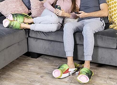 Plush Bass Slippers- Unisex Indoor Shoe, with No Slip Design. Warm and Comfortable Fit for Men, Women & Kids Funny Gift in Saudi Arabia
