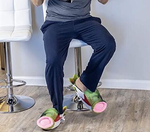 Plush Bass Slippers- Unisex Indoor Shoe, with No Slip Design. Warm and Comfortable Fit for Men, Women & Kids Funny Gift in Saudi Arabia