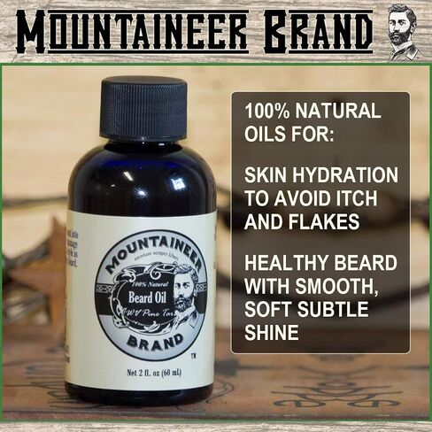 Mountaineer Brand Beard Oil | Natural Beard Oil For Men | Conditions Softens Hydrates Hair | Soothes Dry Itchy Skin | Beard Oil Growth for Men | Grooming Beard Maintenance Treatment | WV Pine Tar 2oz in Saudi Arabia