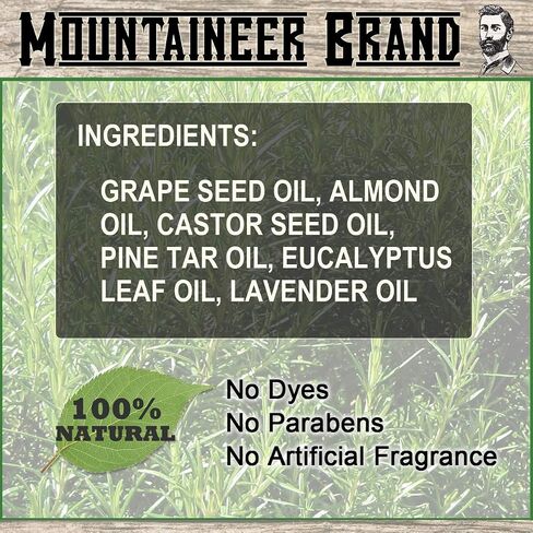 Mountaineer Brand Beard Oil | Natural Beard Oil For Men | Conditions Softens Hydrates Hair | Soothes Dry Itchy Skin | Beard Oil Growth for Men | Grooming Beard Maintenance Treatment | WV Pine Tar 2oz in Saudi Arabia