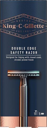 King C. Gillette Double Edge Safety Razor for Men, 5 Platinum Coated Double Edge Razor Blades, Gifts for Men in Kuwait