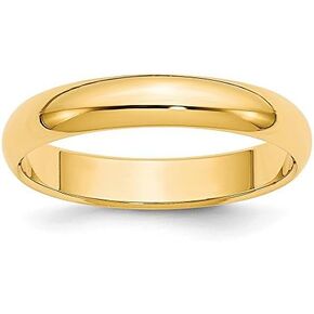 Solid 14k Yellow Gold 4mm Plain Classic Dome Wedding Band Ring in Saudi Arabia