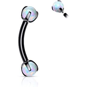 Claw Set Opals on Internally Threaded 316L Surgical Steel Eyebrow Barbells in Saudi Arabia