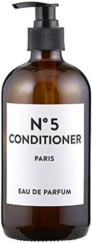 47th & Main Amber Glass Soap Dispenser, 16-Ounce, White Label, Conditioner in Saudi Arabia