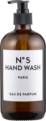 47th & Main Amber Glass Soap Dispenser, 16-Ounce, White Label, Conditioner in Saudi Arabia