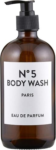47th & Main Amber Glass Soap Dispenser, 16-Ounce, White Label, Conditioner in Saudi Arabia