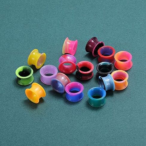 ZS 16 Pairs سدادات الأذن الأنفاق سيليكون مرنة رقيقة Guages ​​أقراط مزدوجة متوهج المتوسع مقاييس الأذن ثقب in Kuwait
