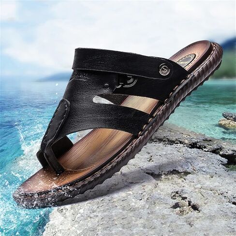 Yytcsjz Mens Slide Sandals Open Toe, Big Toe Bone Corrector Sandals, Athletic Adjustable Straps Orthotic, for Bunion Splints Toe Separator Beach Travel (Color : Black, Size : 8.5) in Saudi Arabia