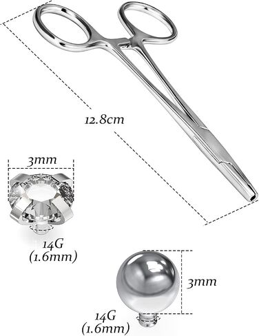 Vsnnsns 9 Style 316L Surgical Stainless Steel Body Piercing Tools Kit Piercing Clamps Forceps for Nose Rings Septum Piercing Lip Navel Tongue Belly Rings Eyebrow Piercing Ear Piercing Jewelry Tools in Saudi Arabia