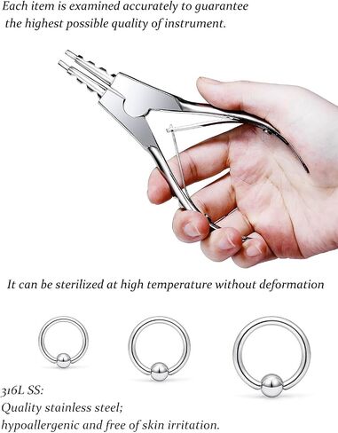 Vsnnsns 9 Style 316L Surgical Stainless Steel Body Piercing Tools Kit Piercing Clamps Forceps for Nose Rings Septum Piercing Lip Navel Tongue Belly Rings Eyebrow Piercing Ear Piercing Jewelry Tools in Saudi Arabia