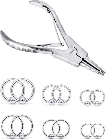Vsnnsns 9 Style 316L Surgical Stainless Steel Body Piercing Tools Kit Piercing Clamps Forceps for Nose Rings Septum Piercing Lip Navel Tongue Belly Rings Eyebrow Piercing Ear Piercing Jewelry Tools in Saudi Arabia