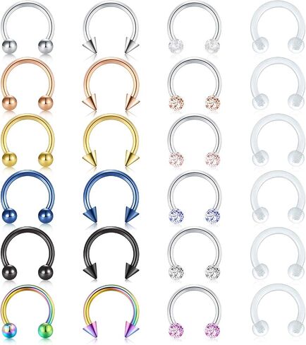 Mayhoop 16G Surgical Steel Horseshoe Nose Septum Rings Piercing Jewelry Cartilage Helix Tragus Earring Hoop Lip Horseshoe Piercing Retainer for Women Men 8mm 10mm in Kuwait