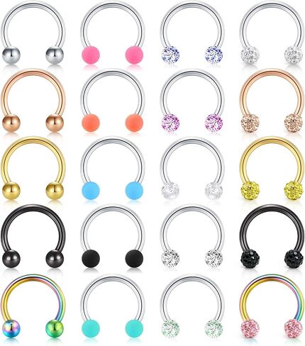 Mayhoop 16G Surgical Steel Horseshoe Nose Septum Rings Piercing Jewelry Cartilage Helix Tragus Earring Hoop Lip Horseshoe Piercing Retainer for Women Men 8mm 10mm in Kuwait