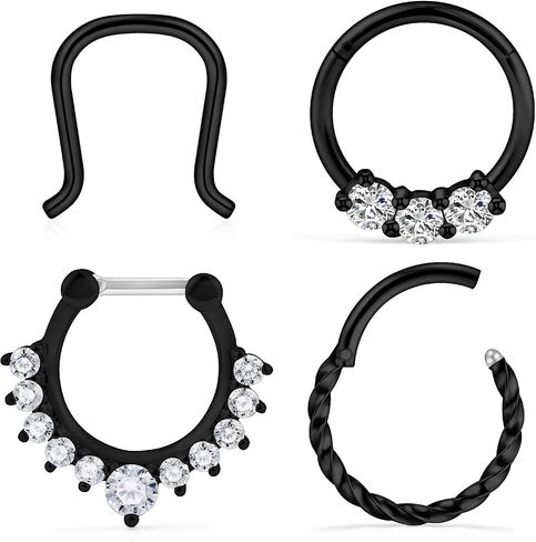 SCERRING 2-4PCS 16G الفولاذ المقاوم للصدأ متمحور الفرس الجزء الحاجز الأنف الشفاه الدائري هوب الغضروف الزنمة النائم أقراط هيئة ثقب المجوهرات مضفر 10 مم in Kuwait
