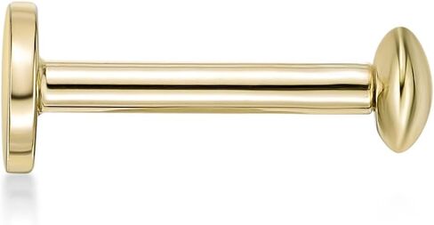16 Gauge Tragus Ear Lip Tongue Piercing Labret in 14k Yellow Gold Hypoallergenic Unisex Ring Stud 16G Body Piercing by Lavari Jewelers in Saudi Arabia