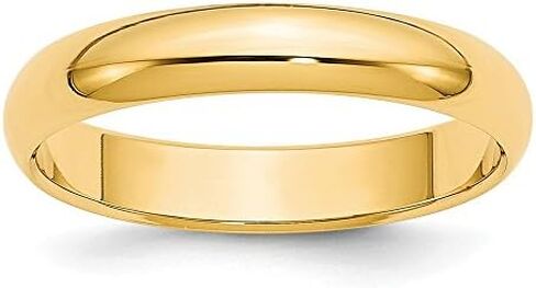 Solid 14k Yellow Gold 4mm Plain Classic Dome Wedding Band Ring in Saudi Arabia