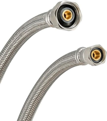 Eastman 1/2 Inch FIP x 3/8 Inch Compression Flexible Faucet Connector, Braided Stainless Steel Supply Hose Line, 48 Inch Length, 48301 in Saudi Arabia