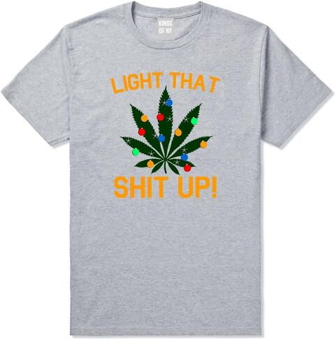 Kings Of NY Light That Shit Up Weed Christmas Tree Mens T-Shirt in Kuwait