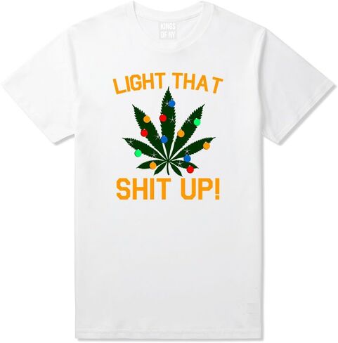 Kings Of NY Light That Shit Up Weed Christmas Tree Mens T-Shirt in Kuwait