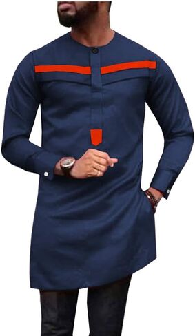 African Men Shirt Plus Size Dashiki Tops Ankara Blouse Long Sleeve Outwear Tribal Dress Shirts in Saudi Arabia