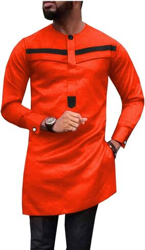 African Men Shirt Plus Size Dashiki Tops Ankara Blouse Long Sleeve Outwear Tribal Dress Shirts in Saudi Arabia