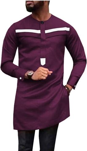 African Men Shirt Plus Size Dashiki Tops Ankara Blouse Long Sleeve Outwear Tribal Dress Shirts in Saudi Arabia