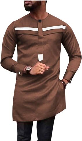 African Men Shirt Plus Size Dashiki Tops Ankara Blouse Long Sleeve Outwear Tribal Dress Shirts in Saudi Arabia