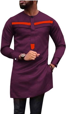 African Men Shirt Plus Size Dashiki Tops Ankara Blouse Long Sleeve Outwear Tribal Dress Shirts in Saudi Arabia