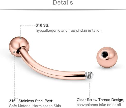 SCERRING 12 قطعة 16 جرام 10 مللي متر الفولاذ المقاوم للصدأ الحاجب الزنمة اللولب روك Daith أقراط البطن الشفاه الدائري واضح مكعب زركونيا الحديد ثقب الجسم مجوهرات in Saudi Arabia