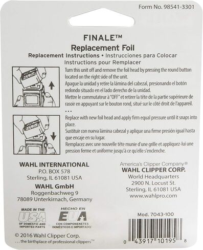 Wahl Professional 5 Star Series Finale Shaver Replacement Super Close Gold Foil, Hypo-Allergenic, Super Close, Bump Free Shaving for Professional Barbers and Stylists - Model 7043-100 in Kuwait