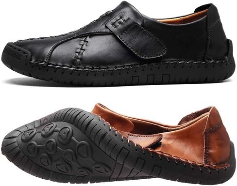JEBU Men's Leather Slip-on Handmade Loafers Lightweight Classic Outdoors Casual Shoes in Saudi Arabia