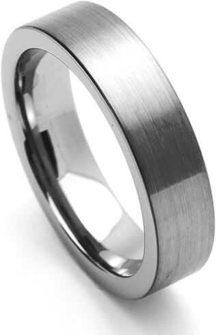 Double Accent 6MM Comfort Fit Tungsten Carbide Wedding Band Brushed Pipe Cut Style Tungsten Ring (5 to 15) in Saudi Arabia