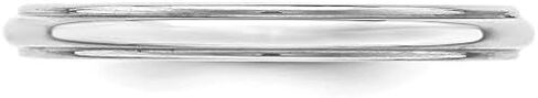 Solid 14k White Gold 2.5mm Plain Classic Dome with Flat Edge Wedding Band Ring in Saudi Arabia