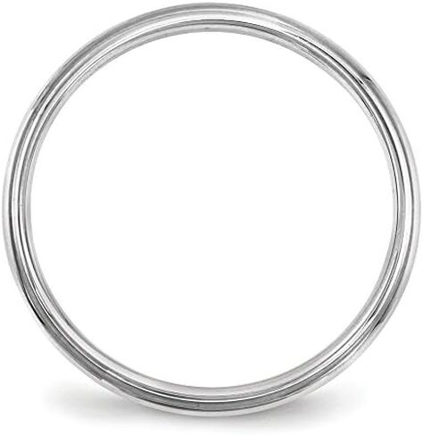 Solid 14k White Gold 2.5mm Plain Classic Dome with Flat Edge Wedding Band Ring in Saudi Arabia