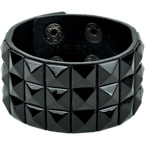 Black Pyramid Stud Wristband Gothic Jewelry Bracelet in Saudi Arabia