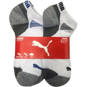 Puma Mens Low Cut All Sport No Show Socks 6-Pair stock size 10-13 shoe size 6-12, White/Grey in Kuwait