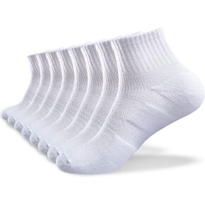 Men's Quarter Athletic Cotton Socks 8 Pairs with Arch Support Breathable Cushioned Running Sports Socks in Saudi Arabia