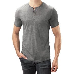 تي شيرت Lanky Llama (جديد) Craftsman Henley | مناسب للرجال النحيفين والطويلين | مزيج من القطن/البوليستر الممشط 65/35 in Kuwait