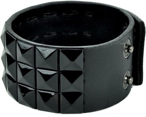 Black Pyramid Stud Wristband Gothic Jewelry Bracelet in Saudi Arabia
