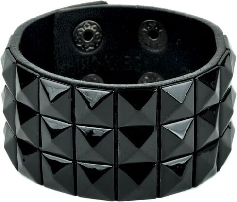Black Pyramid Stud Wristband Gothic Jewelry Bracelet in Saudi Arabia