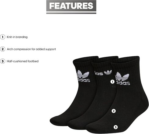 جوارب رجالي ماركة Adidas Originals Icon مبطنة كوارتر (3 أزواج) جورب ربع (عبوة من 3) in Saudi Arabia