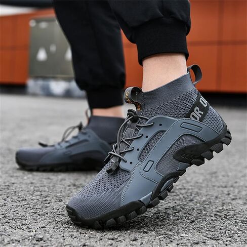 BORAMAX Slip On Sneakers Men Men's Walking Shoes Men's Waterproof Trekking Hiking Shoes Hiking Canvas High Tops Men in Saudi Arabia