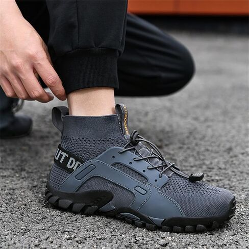BORAMAX Slip On Sneakers Men Men's Walking Shoes Men's Waterproof Trekking Hiking Shoes Hiking Canvas High Tops Men in Saudi Arabia