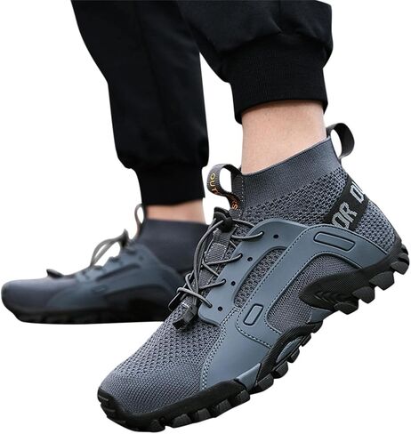 BORAMAX Slip On Sneakers Men Men's Walking Shoes Men's Waterproof Trekking Hiking Shoes Hiking Canvas High Tops Men in Saudi Arabia