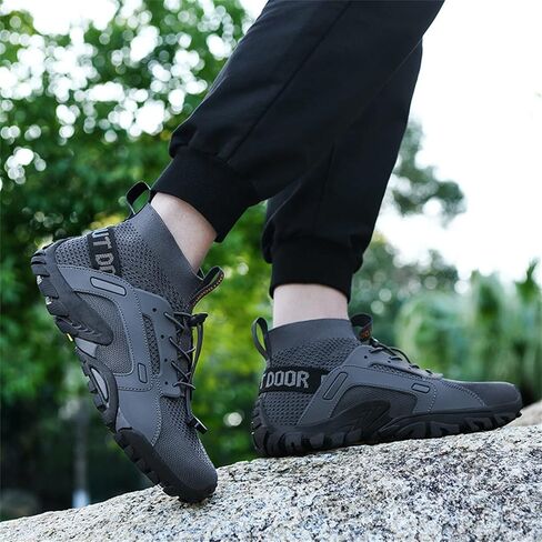 BORAMAX Slip On Sneakers Men Men's Walking Shoes Men's Waterproof Trekking Hiking Shoes Hiking Canvas High Tops Men in Saudi Arabia