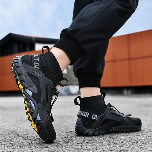 BORAMAX Slip On Sneakers Men Men's Walking Shoes Men's Waterproof Trekking Hiking Shoes Hiking Canvas High Tops Men in Saudi Arabia